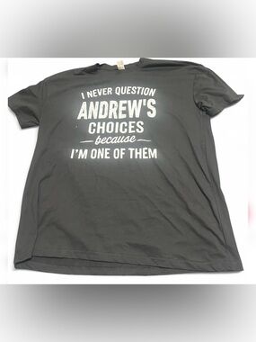 Black Graphic Tee - "Andrew's Choices" XL